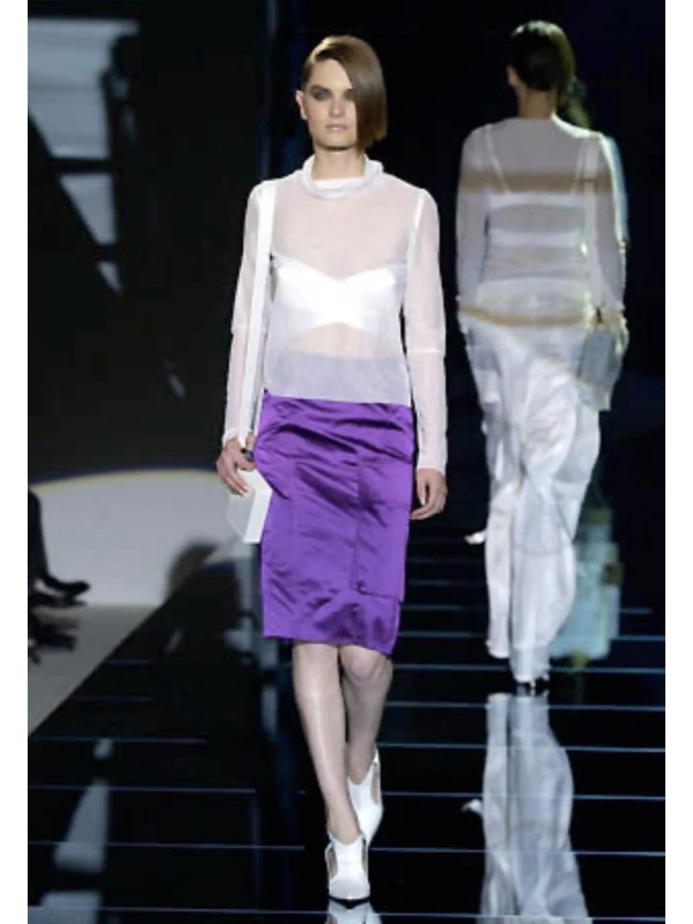 Gucci Purple Satin Pencil Skirt - Women